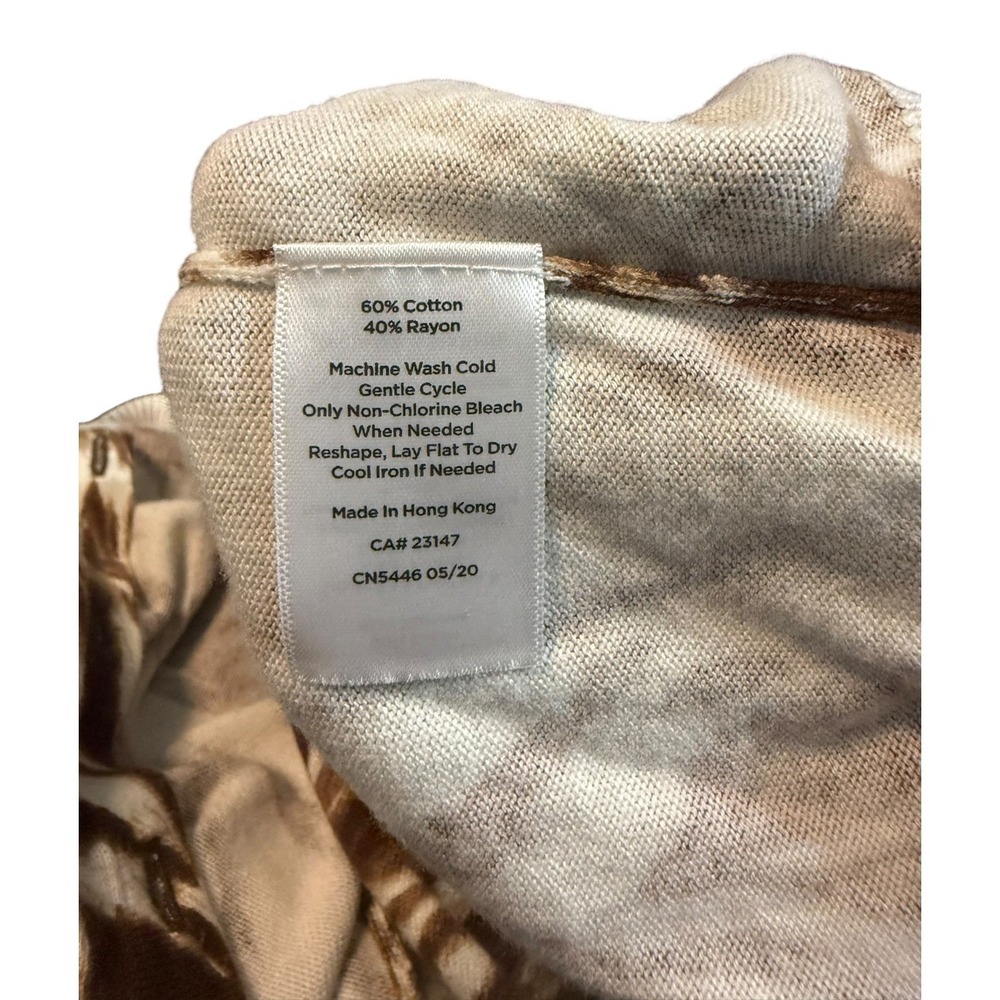 Talbots Petite Brown Zebra Print Twinset Cardigan and Shell Set LP Cotton Blend - Picture 4 of 4